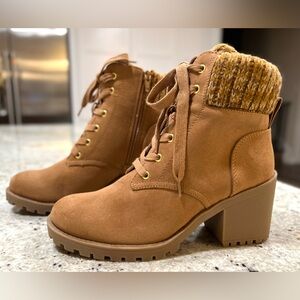 Sun + Stone Brown Lace Up Boots